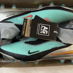 New Nike Phantom 6 High Elite LE AG-Pro Chrome Black Size 9.5 (IH3985-001)