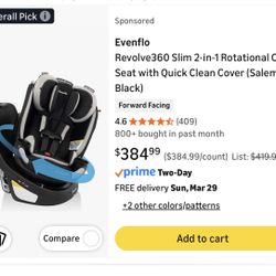 Revolve360 Slim 2-in-1 Rotational Car Seat with Quick Clean Cover