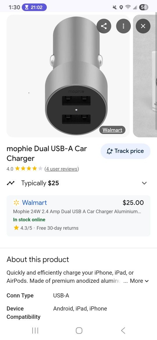 Dual USB-A Car Charger