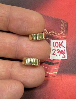 10K Solid Gold Hoop For Wedding 2.3Gr