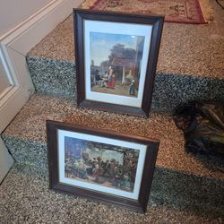 PAIR OF  FRAMED VINTAGE ART PRINTS