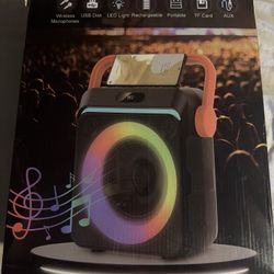 Karaoke Machine with 2 Wireless Mics, Bluetooth Speaker, and Lights for Parties