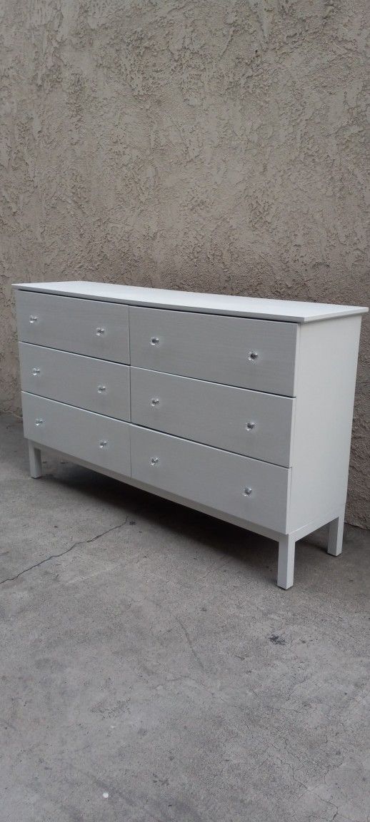 IKEA TARVA DRESSER WITH CRYSTAL KNOBS
