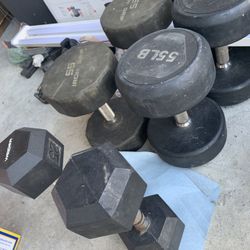 Very Nice Looking Dumbbells Pairs Of 55s And 25s. $1 a lb  Pair of 55s=$110 Pair of 25s= $50