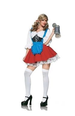 Leg Avenue 2pc Import Beer Girl Costume Red/White Large