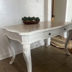 Solid Wood Desk With Carved Legs