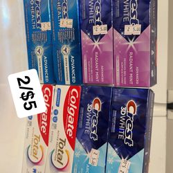 Crest and Colgate toothpaste