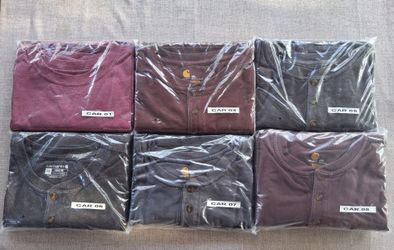 Six (6) Carhartt Shirts : Size 2XL Varieties : Pre-Owned : Various Colors & Styles