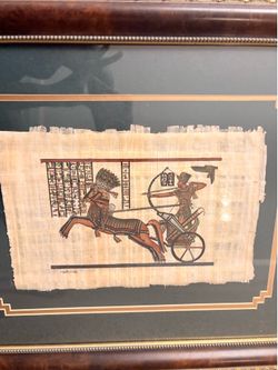 Framed Authentic Egyptian Papyrus Art Set (2)