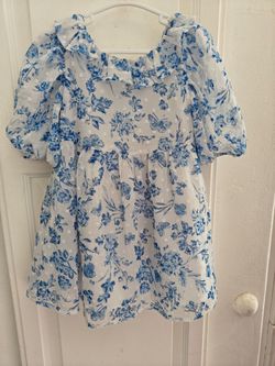 Blue floral dress - size 18 months