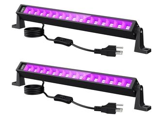 38W LED Black Light Bar, Blacklight Bars with Plug and Switch  2 Pack