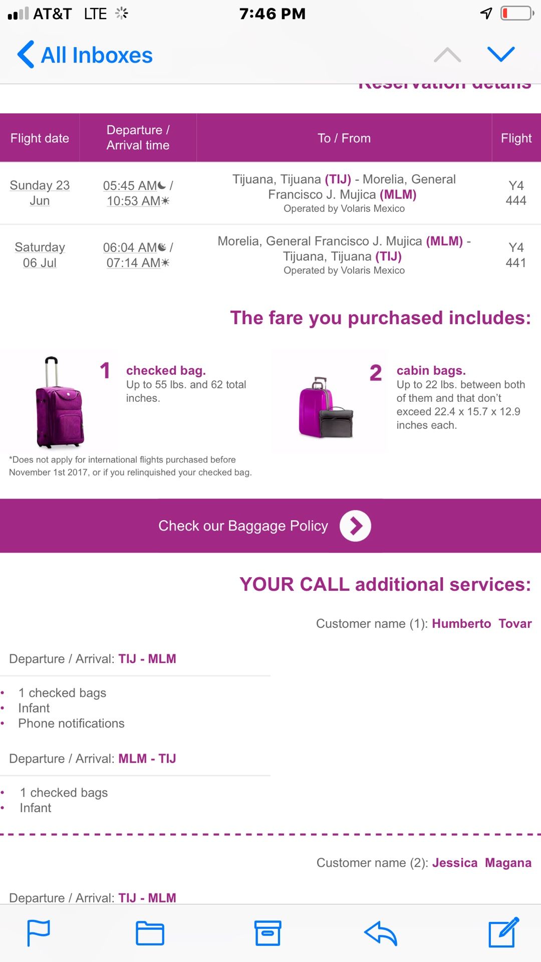 6 Volaris Tickets To and From Michoac n 6 23 7 6 for Sale in