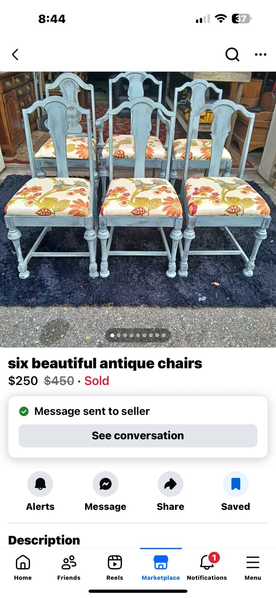 Beautiful Antique Chairs Set Of 6