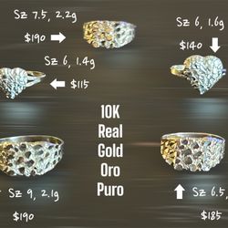 10K Gold Nugget Ring 