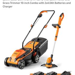 LawnMaster 20VMWGT 24V Max 13-inch Lawn Mower and Grass Trimmer 