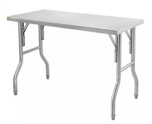 New Commercial Prep Table, Silver, 48 x 24 in.