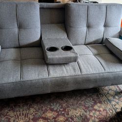 Grey Futon Folding Couch Bed