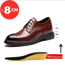Elevator Shoe Men 8 Cm Formal Dress Shoe Business Oxfords Suit Shoe, Size 10