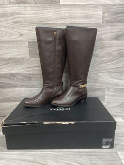 Coach Caroline Semi-Matte Calf Leather Riding Boots (A1D013784)
