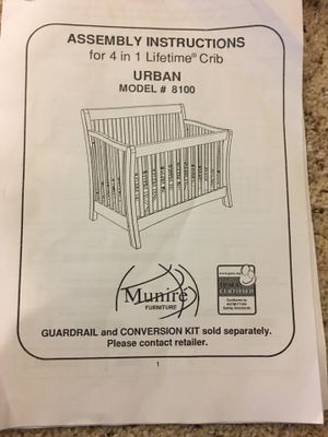Baby Crib Munire Furniture Urban Model 8100 For Sale In