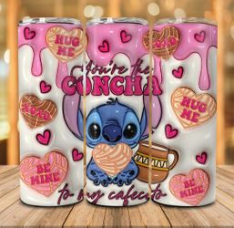 Stitch You're The Concha To My Cafecito 20oz Stainless Steel Tumbler | VALENTINE'S DAY GIFT 