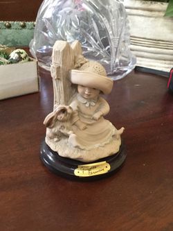 Capodimonte Giuseppe Armani Florence Italy Porcelain Girl with Bunny