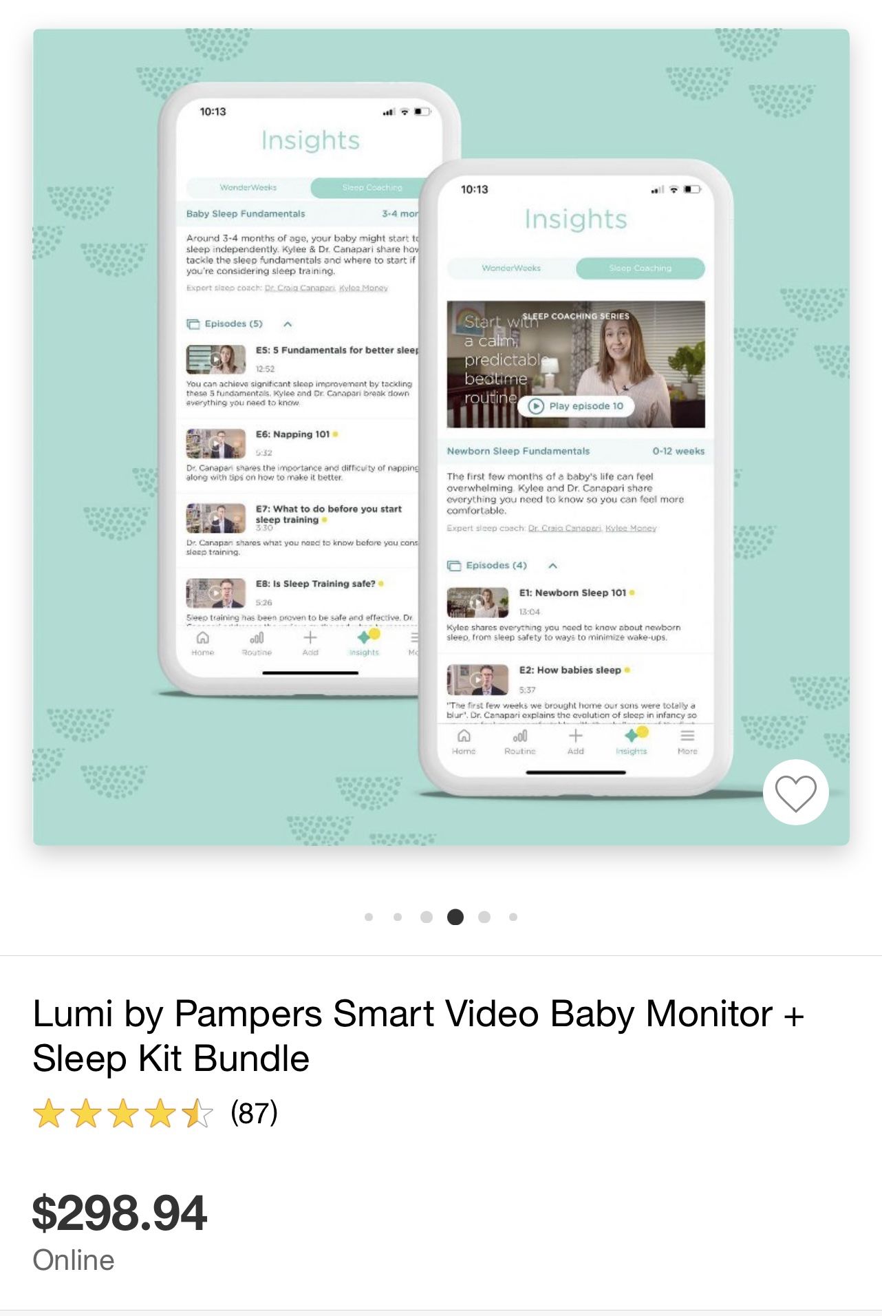 Lumi By Pampers Smart Video Baby Monitor + Sleep Kit Bundle
