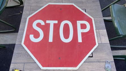 Very Old Heavy Metal Stop Sign 