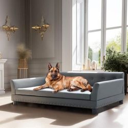 Dog Bed, Premium Leatherette Pets Sofa Large Elevated Dog Soft Lounge Couch Bed, 
New
