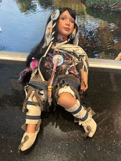 Vintage Native American Porcelain Doll