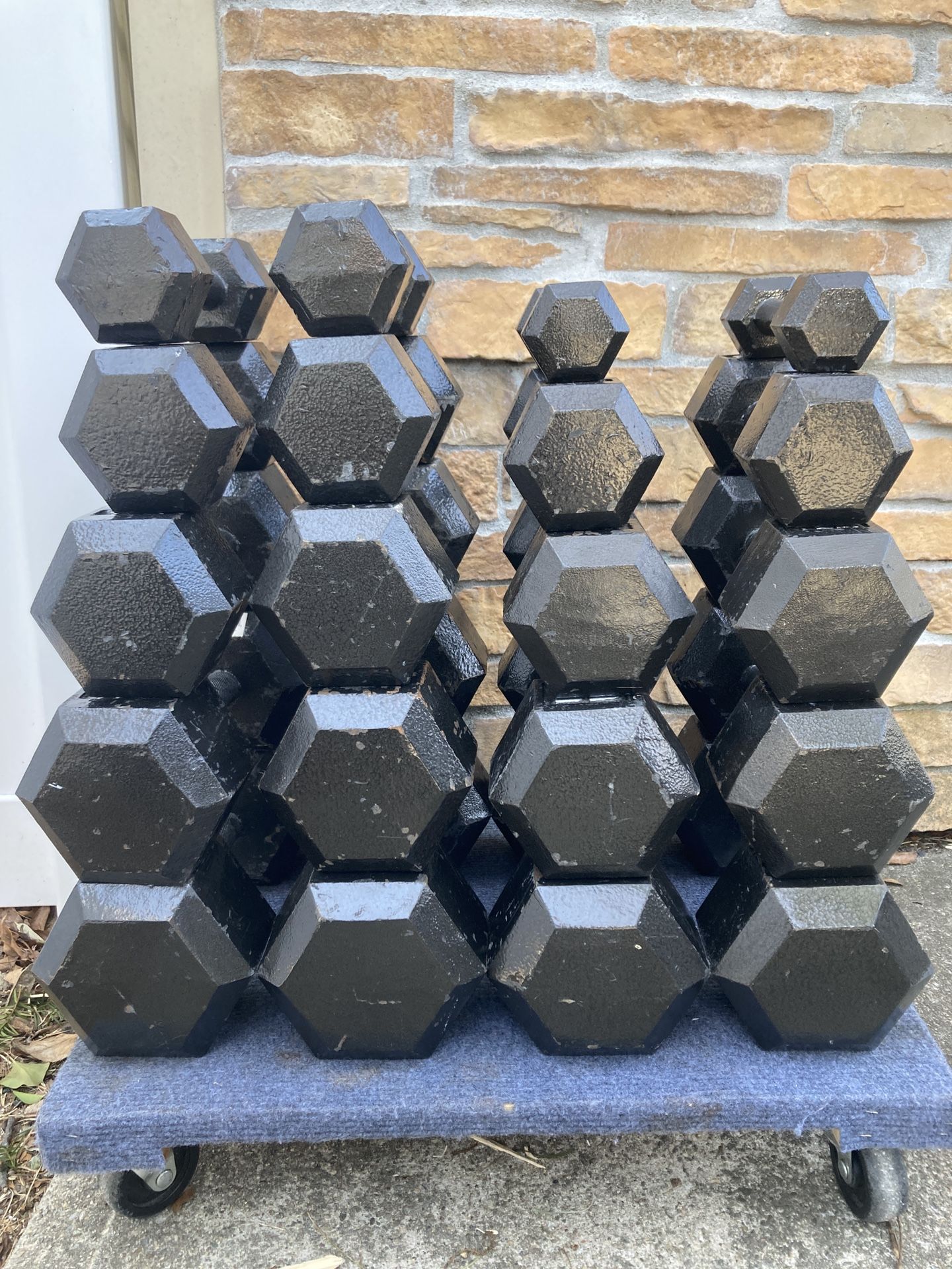 Steel Hex 5-50 Complete Set Of 10 Pairs Of Dumbbells
