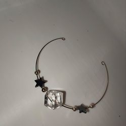 Sterling silver bracelet with Hematite stars and chunky crystal squares/cubes