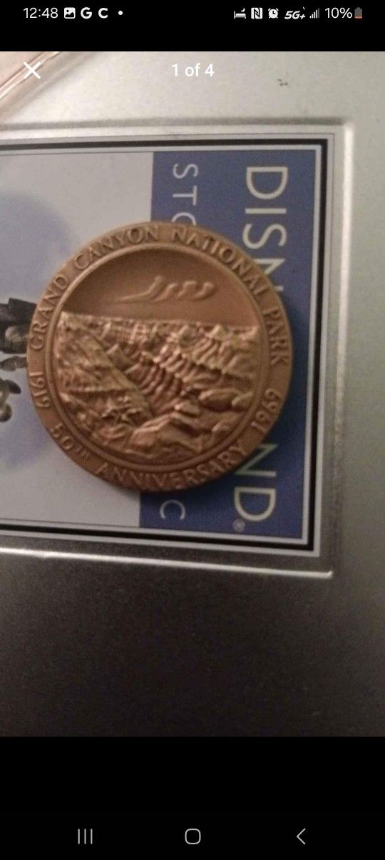 Grand Canyon National Park 50th Anniversary Bronze Medallion Medal AZ Arizona