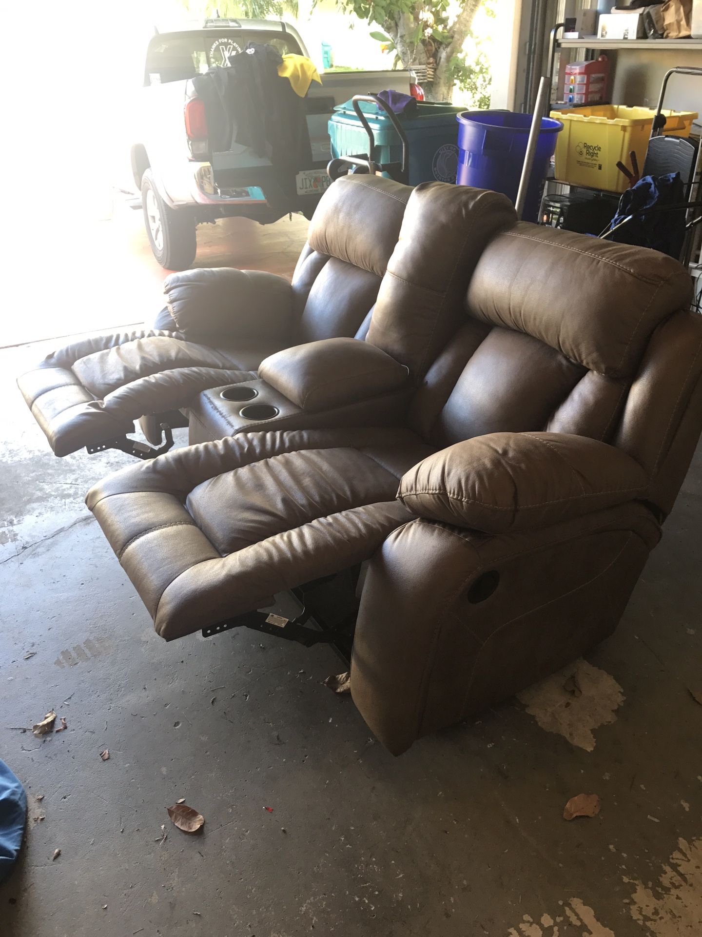 Ashley's furniture. Lazy boy reclining love seat. With center console
