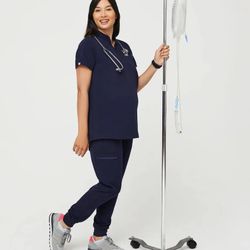 Figs Women’s Maternity Scrub Top Size M color Dark harbor