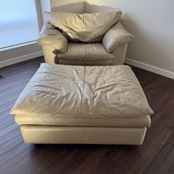 Leather Chair And Ottoman
