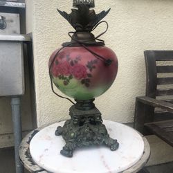 Antique Hand Painted Lamp