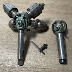 Powermatic Multi Spindle Drill Tap Heads Fixture Set Jacobs USA Chucks Adjustable Production Tooling