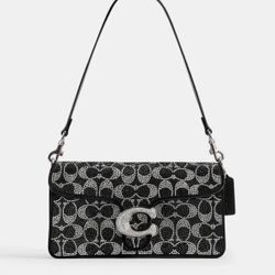 Coach Tabby 26 Signature Beaded Crystal Shoulder Bag With Gift box