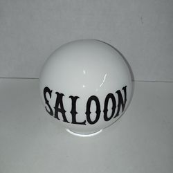 Vintage Saloon Light Shade Lamp Round Globe White Glass 6" Mid Century Bar Decor