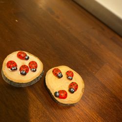 Set of 8 Mini Ladybug Figurines