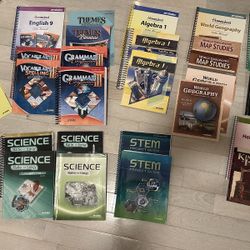 Abeka 9th Grade Full Year Books, Answer Key & Teacher manual/video Manual 