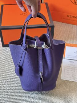 Picotin Leather Bucket Bag 