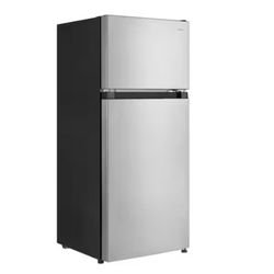 4.5 cu. ft. Mini Refrigerator in Stainless Look with Glass Shelves, Top Freezer, and Energy Efficiency Vissani - 4.5 cu. ft. Mini Refrigerator
