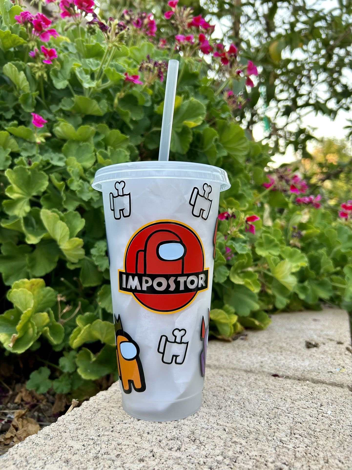 24 Oz Cold Cup Venti Starbucks Size Custom -Among Us Imposter