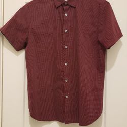 Men's Maroon Button Up Shirt Size Medium