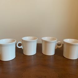 Set of 4 Genuine Fiesta Homer Laughlin White Mugs