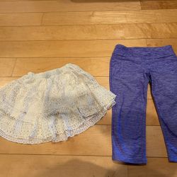 Purple Leggings And Beige Patterned Skirt + FREE Patterned Camo Top