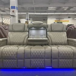 Massaging And Heated Power Reclining Couch And Loveseat