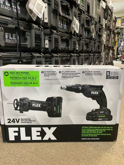 FLEX 24V 2 Tool Combo Kit Drywall Screw Gun & Cut Out Tool $309.